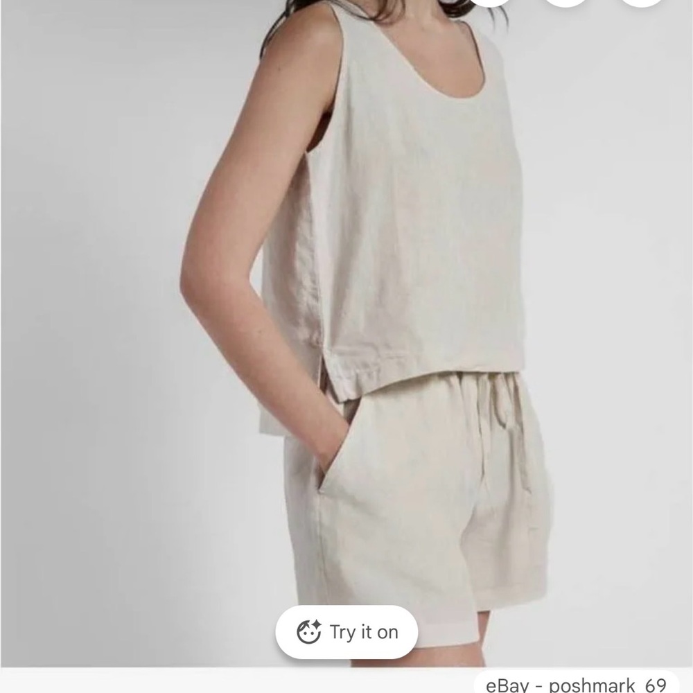 Parachute Women's High-Waist Natural 100%  Linen  women’s shorts size S/P